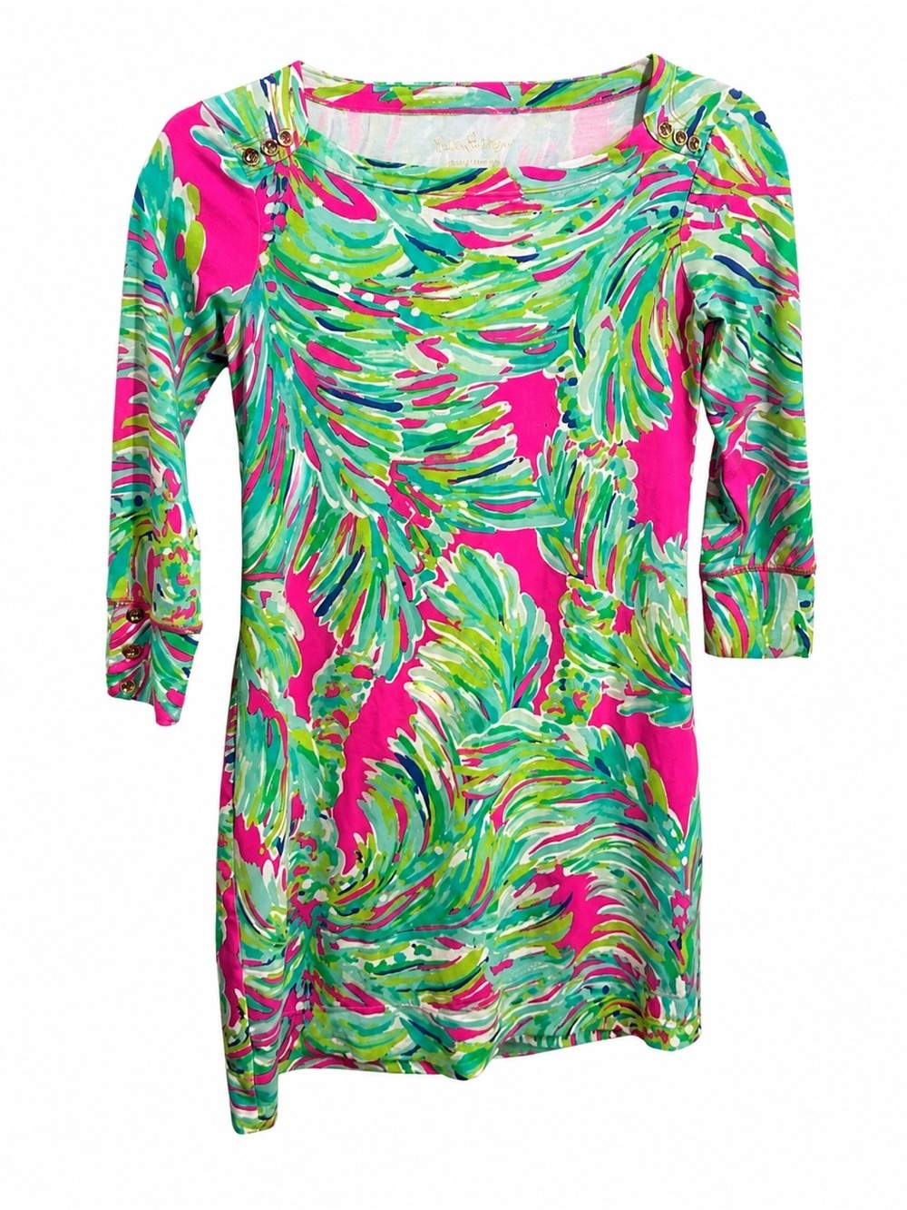 Lilly Pulitzer Pink & Green Printed Mini Dress